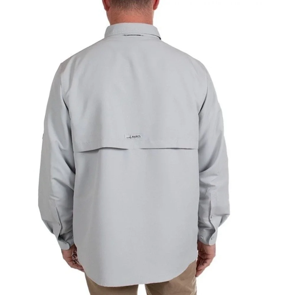 Habit Men's River Guide Lg Sleeve Fishing Shirt M-Solar Factor Grey‎ Lightweight